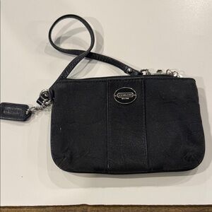 Coach Black Signature Wristlet